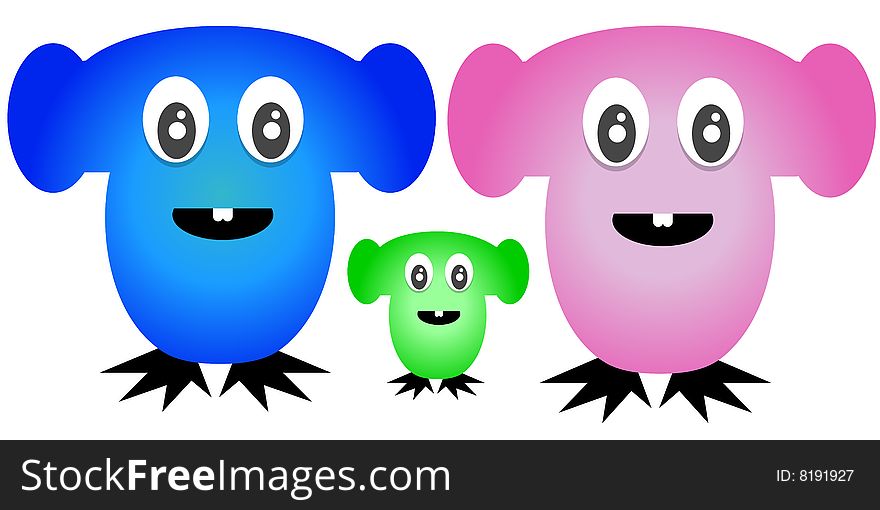 Cartoon Characters Jellybean Family