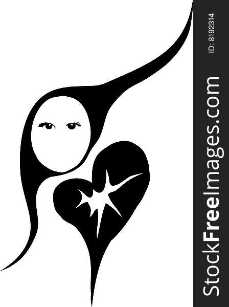 Vector abstract silhouette of women in love