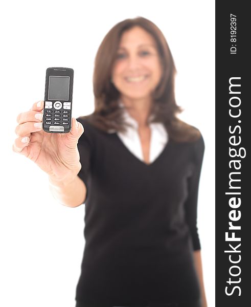 Portrait of a senior business woman with mobile phone