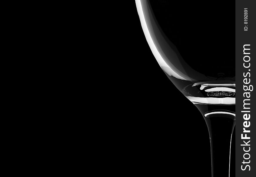 Champagne glass isolated on black background