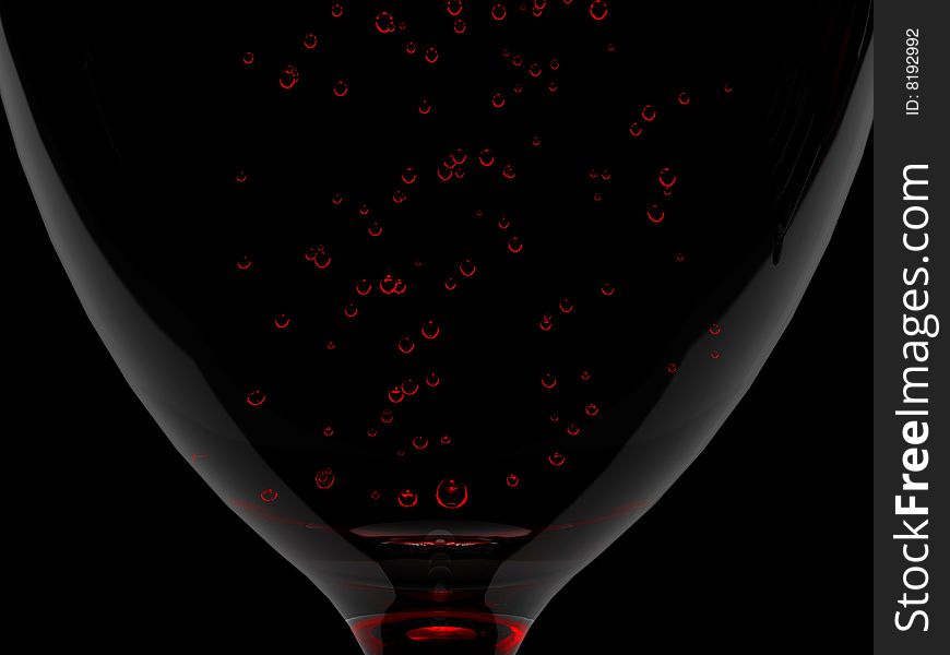 Wine in glass isolated on black background