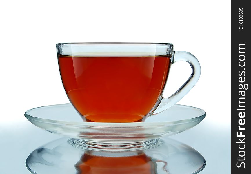 Glass Cup of Tea Isolated on White