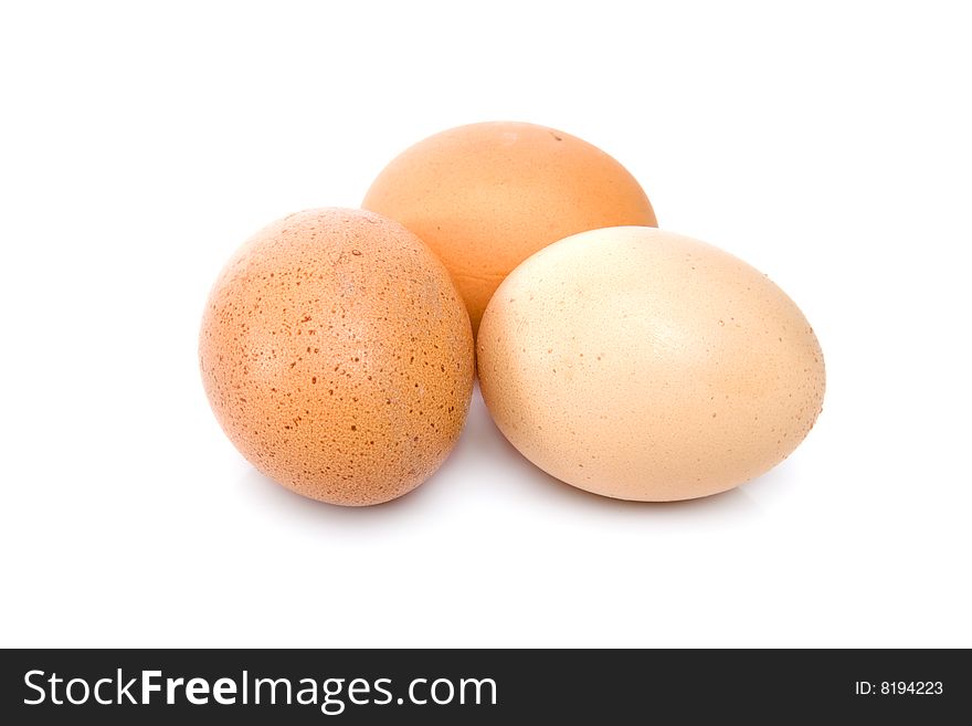 Eggs isolated over a white background
