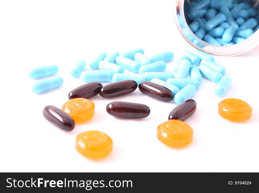 Medicine a lot of color tablets