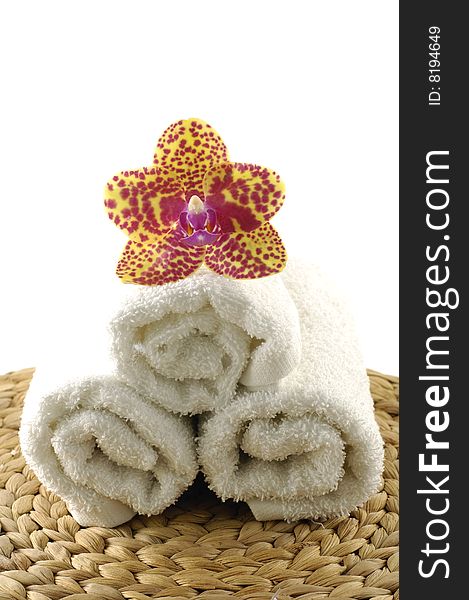 Beautiful treatment (Beautiful orchid , towel on mat