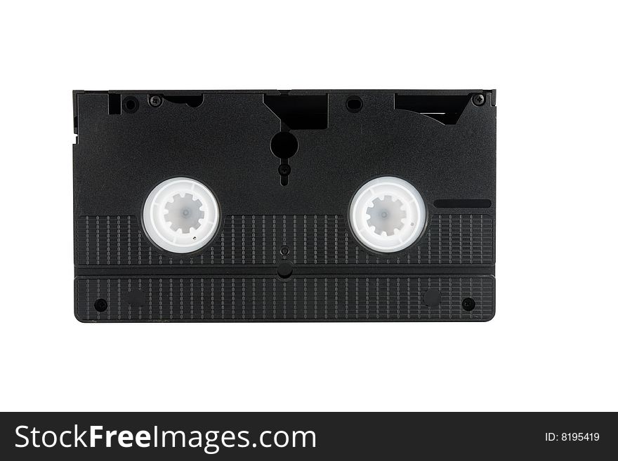 Videocassette, retro-styled. Isolated on white background.