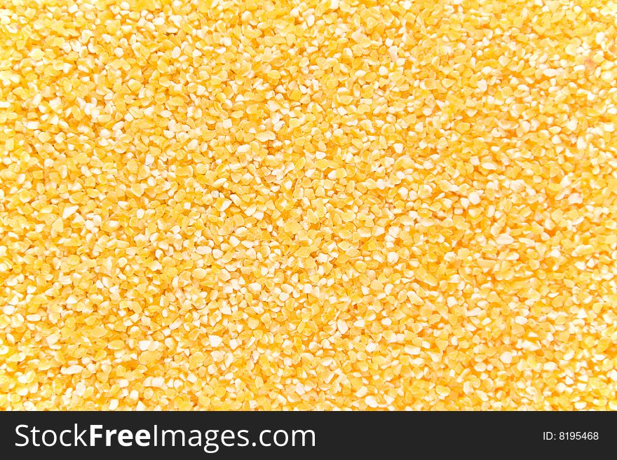 Yellow background from raw millet.