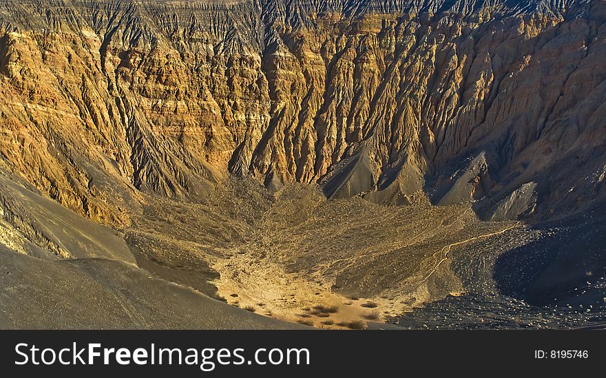 This is a picture of the Ubehebe Crater at Death Valley National Park.