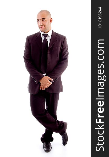 Bald Businessman In Stylish Standing Pose