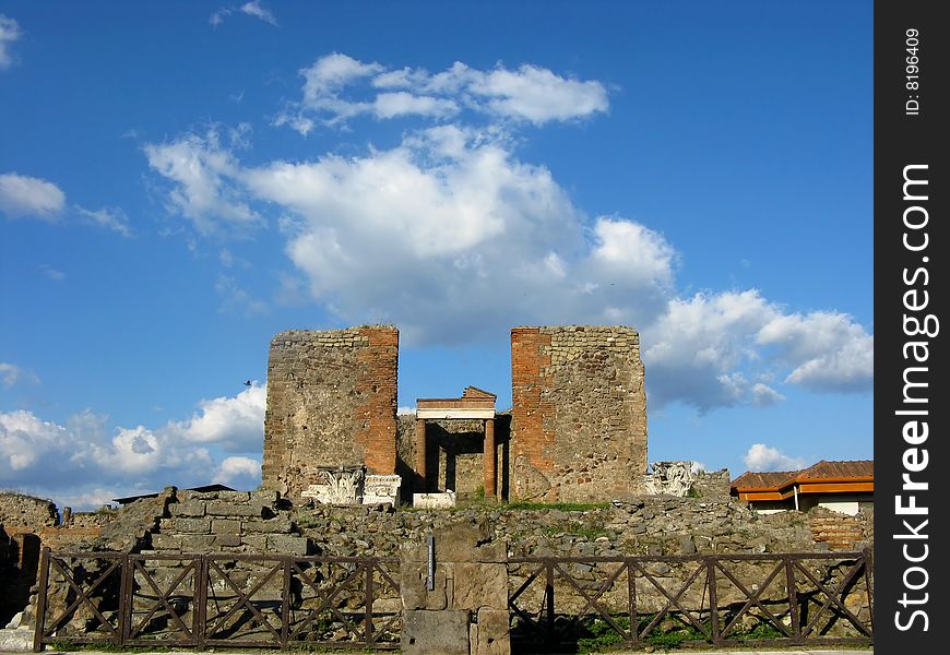 Buildings Of An Ancient Roman City Pompeii