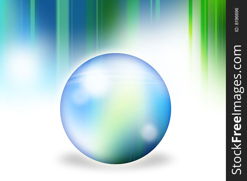 Abstract background with sphere and blue green blurs. Abstract background with sphere and blue green blurs