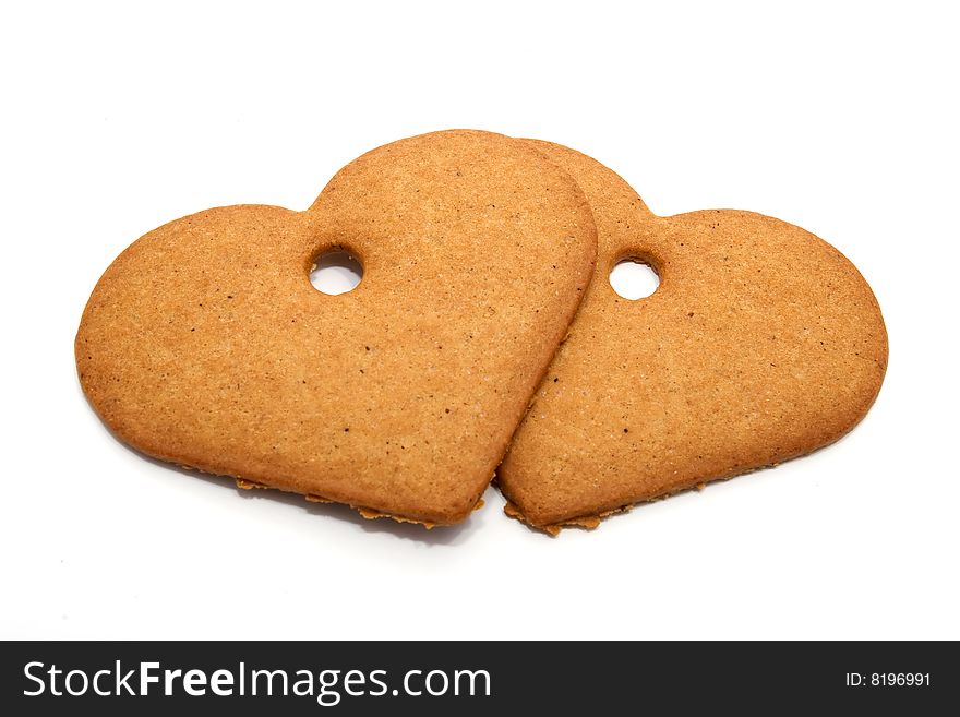 Heart-shaped gingerbread cookies