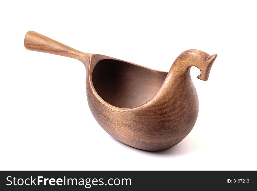 Wood, healthy, ladle, bucket, dipper, white, brown, beauty, horse, isolated, closeup. Wood, healthy, ladle, bucket, dipper, white, brown, beauty, horse, isolated, closeup