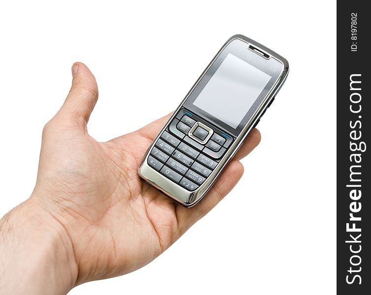 Mobile phone in a man's hand