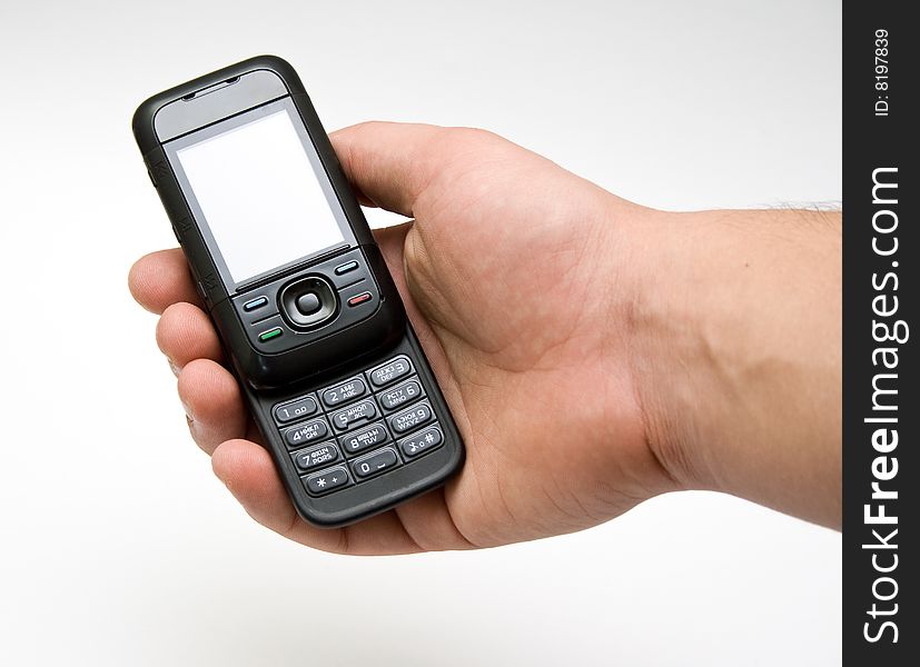 Mobile phone in a man's hand