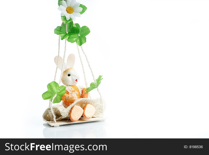 Easter bunny in the swing