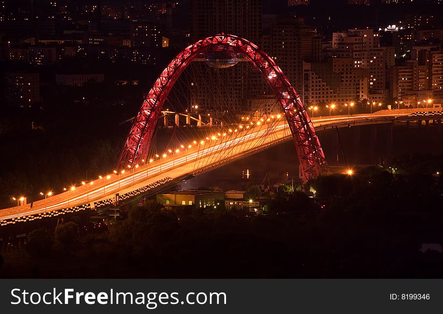 Night motion on Moscow streets. Night motion on Moscow streets