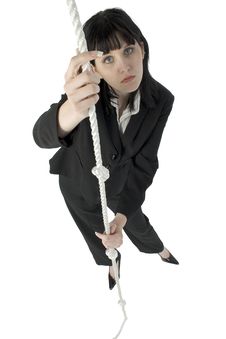 Woman With Rope Royalty Free Stock Photography Woman With Rope Royalty Free Stock Photography