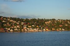 Village At Oslo Fjord Royalty Free Stock Photos Village At Oslo Fjord Royalty Free Stock Photos