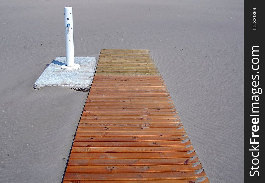 Footbridge to a shower