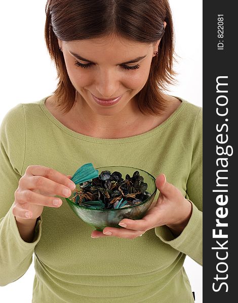 Young woman holding potpourri