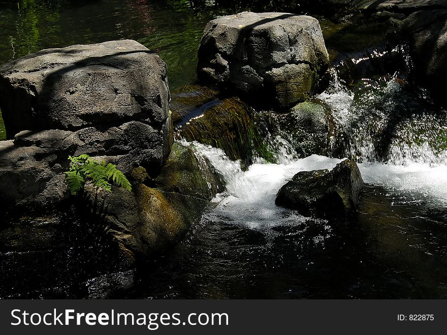 Photo of a Small Pond With a Water Fall. Photo of a Small Pond With a Water Fall