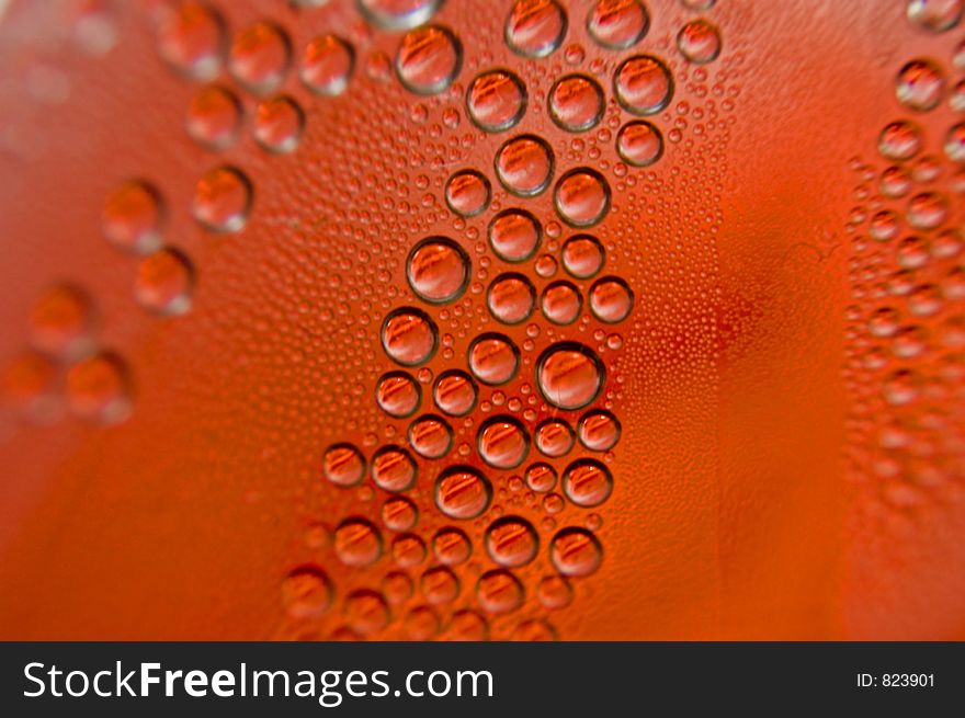 Abstract background - macro red water droplets. Abstract background - macro red water droplets