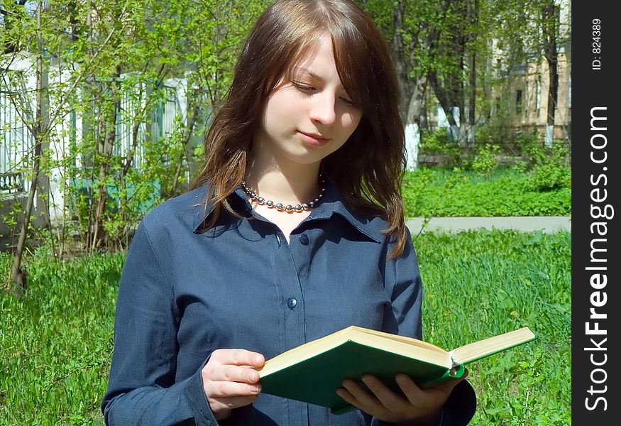 The girl with book