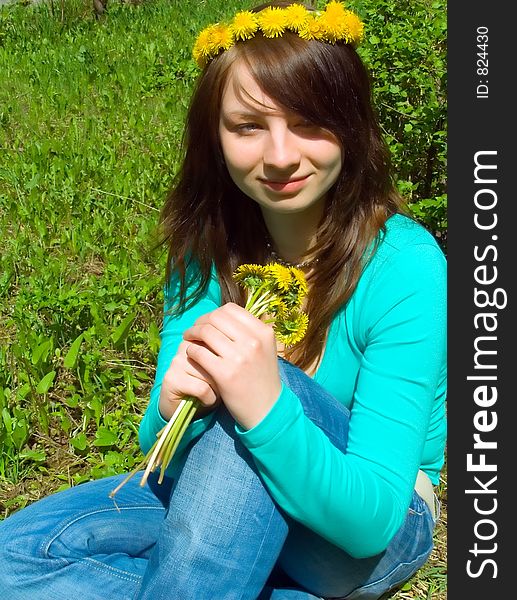 Portrait of the girl with flowers