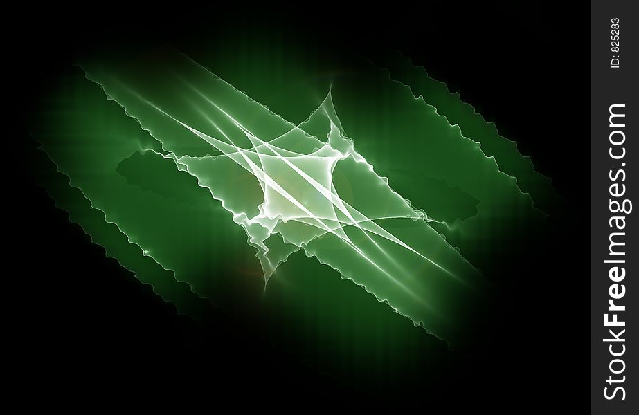 Green electric space background or wallpaper