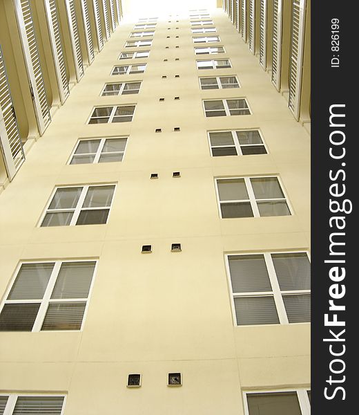 This photo shows a building in a vertical perspective. This photo shows a building in a vertical perspective.