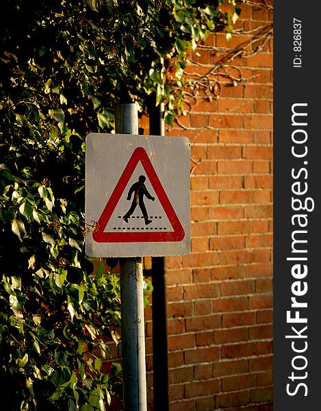 Warning Sign, people walking in roadway