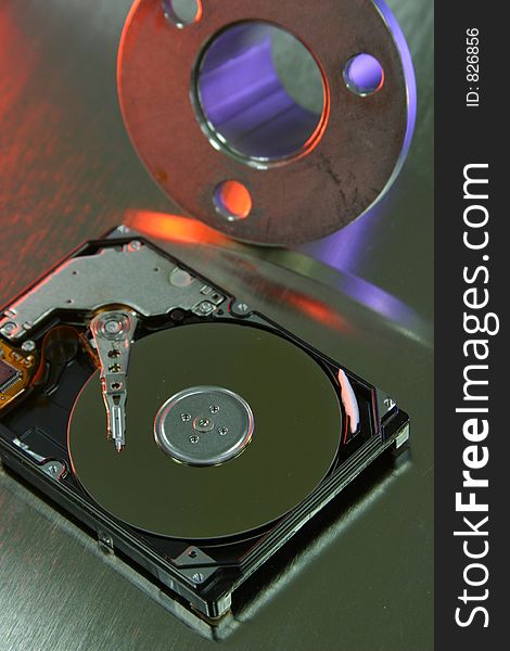 Hard disk drive in effective light. Hard disk drive in effective light
