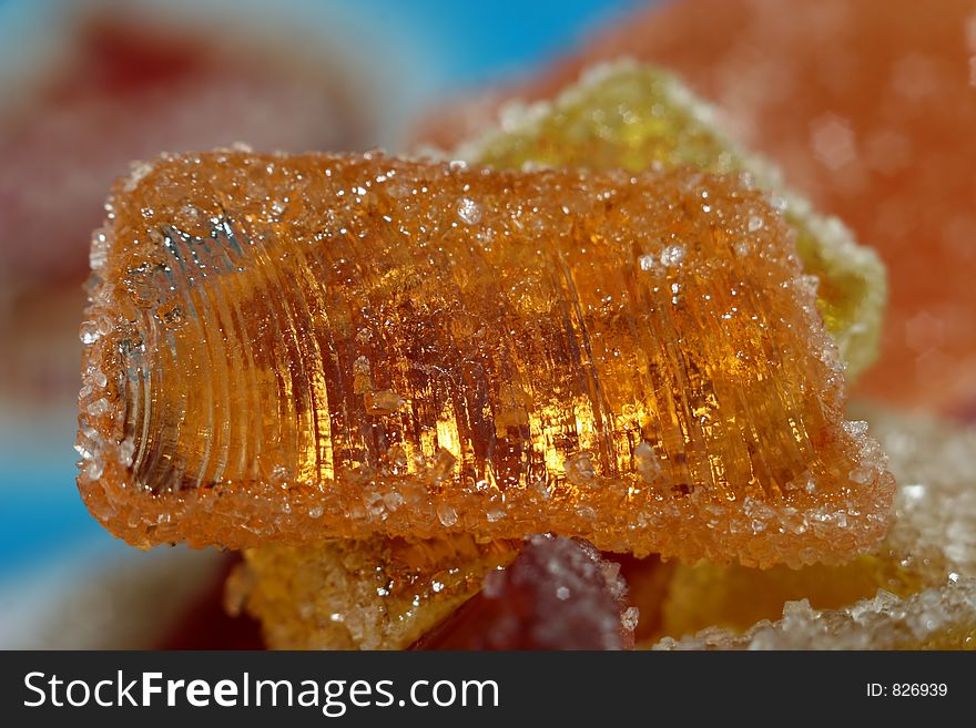 Transparent sweet fruit candy