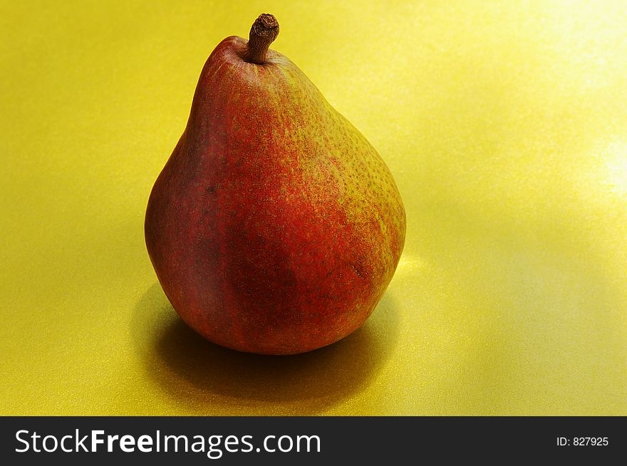 Pear on gold. Pear on gold