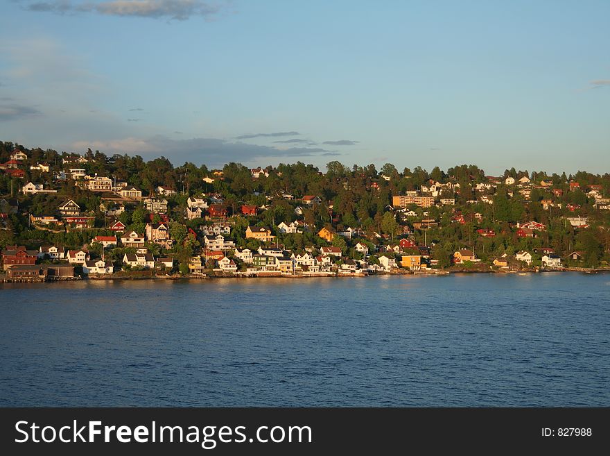 Cottages village at oslo fjord