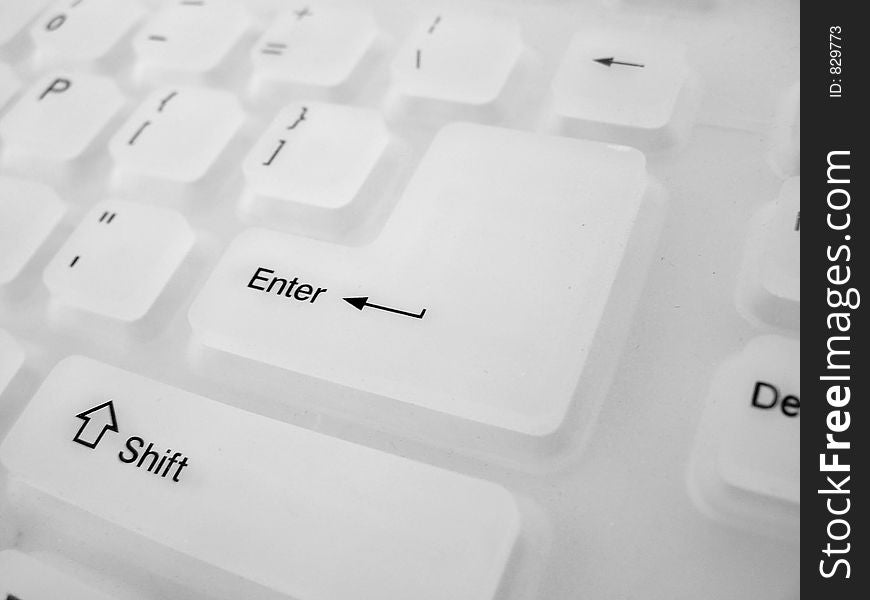 Detail of a  translucent keyboard. Detail of a  translucent keyboard