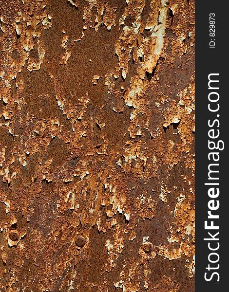 Rusty metal plate with rivets. Rusty metal plate with rivets