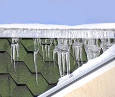 Icicles On Roof Stock Images Icicles On Roof Stock Images