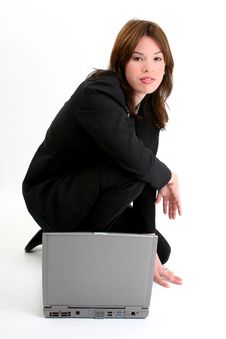 Beautiful Hispanic Girl With Laptop Stock Photos Beautiful Hispanic Girl With Laptop Stock Photos