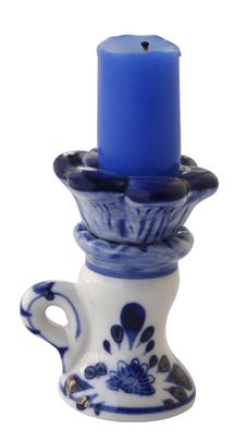 Candlestick With A Blue Candle Royalty Free Stock Images Candlestick With A Blue Candle Royalty Free Stock Images