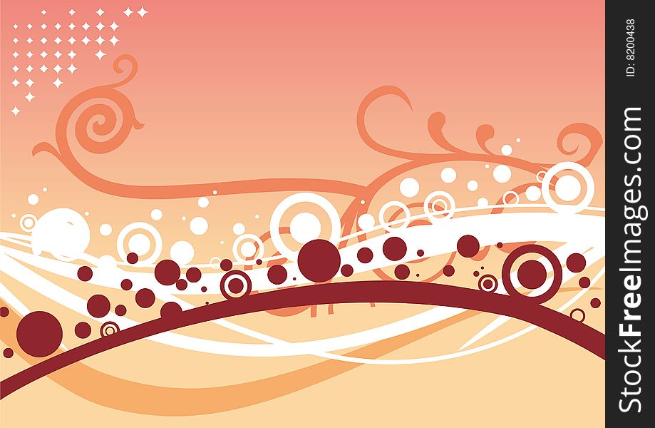 Background with circles and curves.