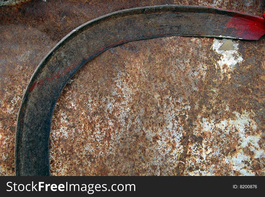 Round blade of  cutter on a rusty background