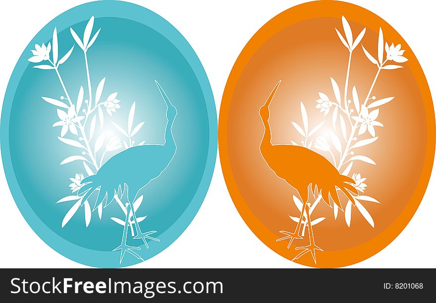 Bird's egg and floral ornament illustration. Bird's egg and floral ornament illustration.