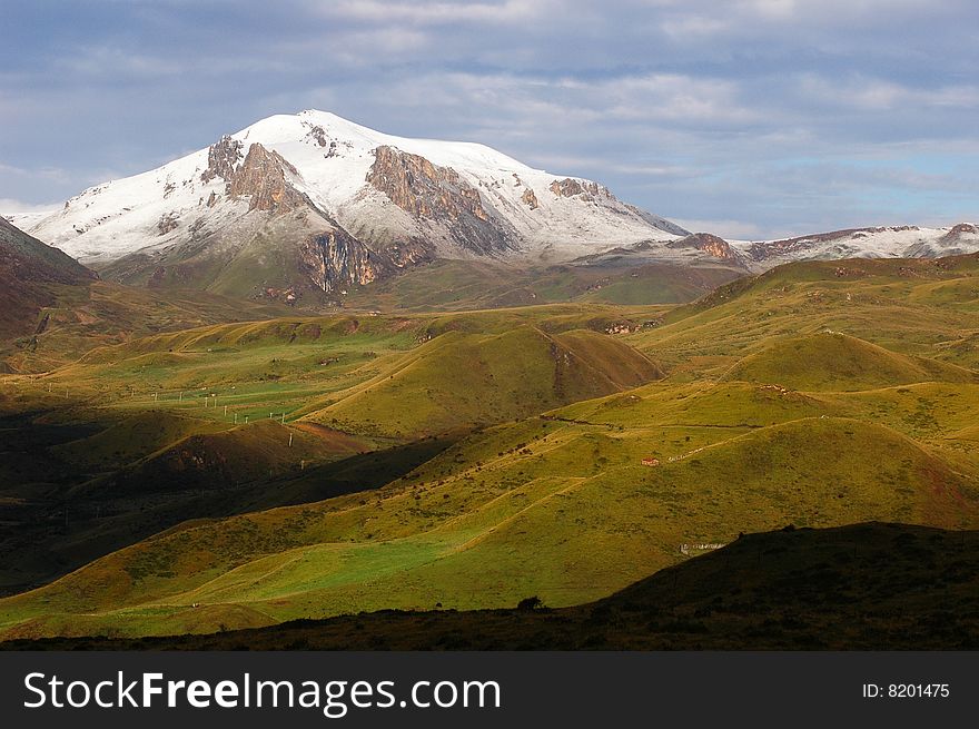 Snow Mountains in an early morning