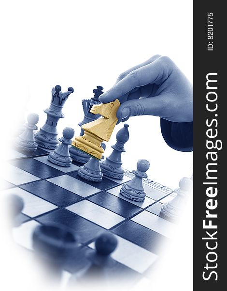 Variants chess composition on white background