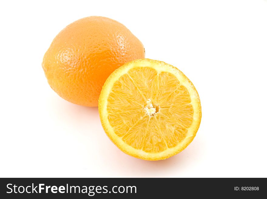 Fresh and refreshing oranges isolated over white background.