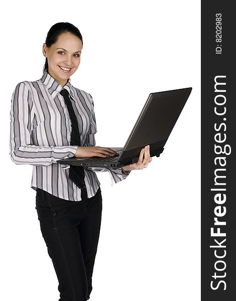 Smiling Businesswoman With Laptop