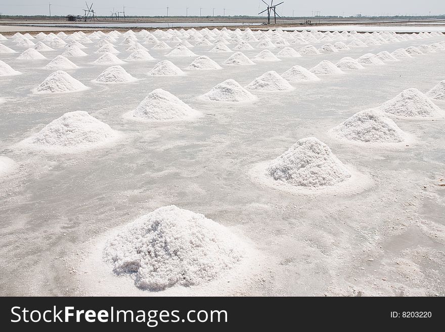 Salt in the farm before it will be transported to factory. Salt in the farm before it will be transported to factory.