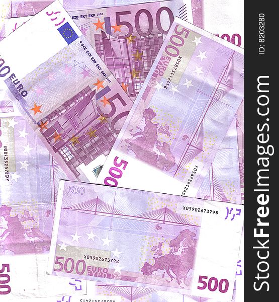 Front and back 500 euro background